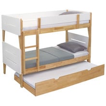 Irvine Rubberwood Convertible Bunk Bed with Trundle